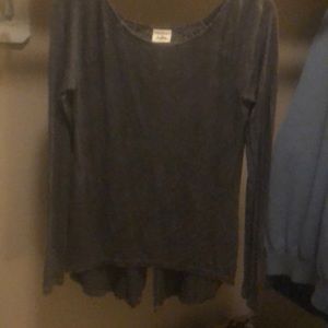 Grey long sleeve cropped blouse